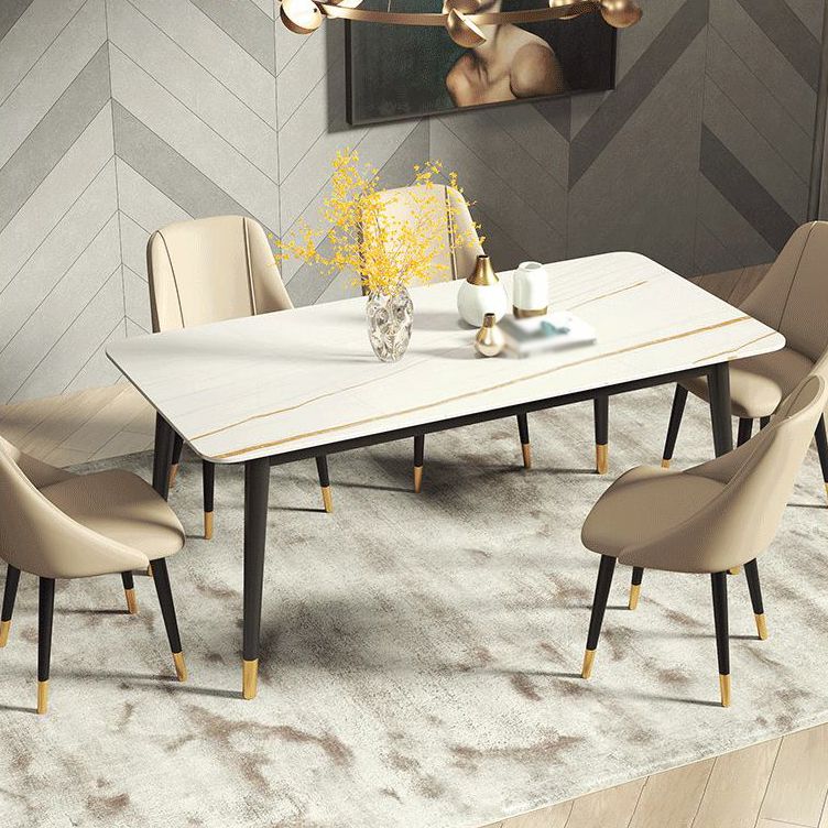 Scandinavian Pu Leather Restaurant zijstoel Matte Finish Parsons Dining Chair (set van 4)