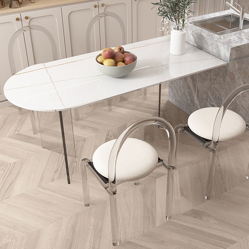 Modern Irregular Shape Table Sintered Stone Table with Double Pedestal