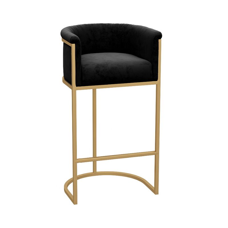 Glam Reposabrazos Respaldo Taburete De Bar Hierro Leche Tienda De Té Taburete De Bar con Cojín Y Pedal
