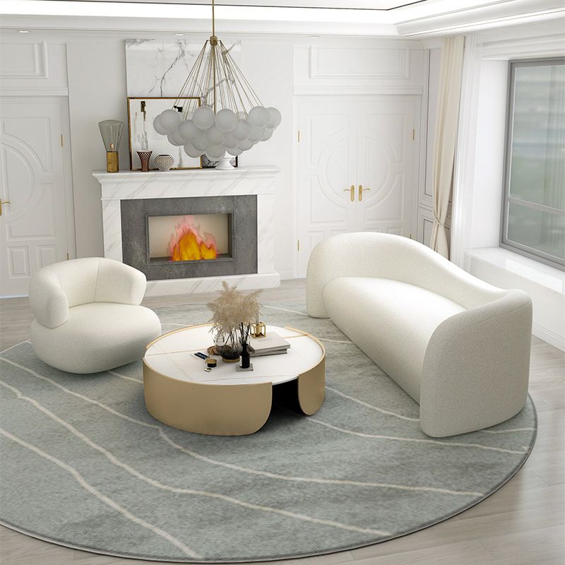 Contemporary Camel Back Standard Sofa Fabric Tuxedo Arm Sofa
