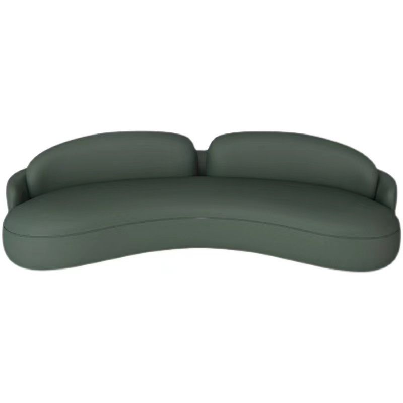 28.34" Wide Faux Leather Curved Sofa Contemporary Armless Sofa for Living Room