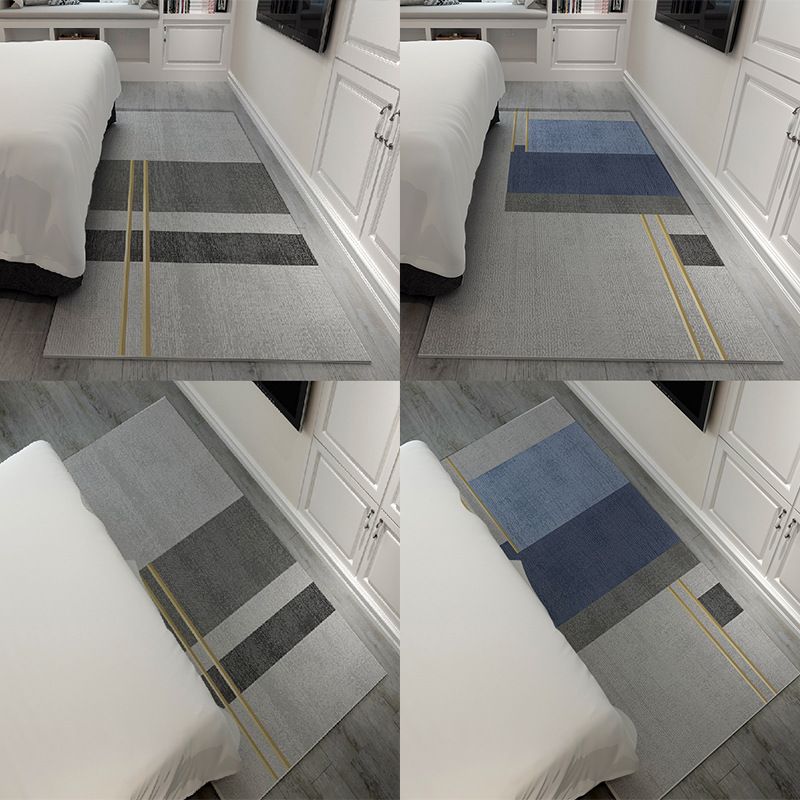 Graustonwaschbar Teppich Freizeit geometrischer Fläche Teppich Färbung resistenter Polyester Teppich für Wohnzimmer