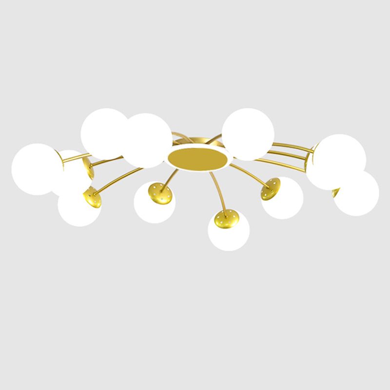 Nuovo moderno lampada a rulli per latte a filo sputnik semifultura semi -soffitto