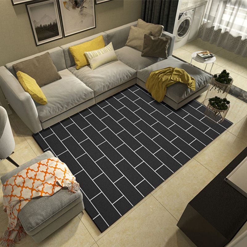 Aesthetic Contemporary Rectangle Rug Simplicity Geometry Pattern Indoor Rug Polyester Washable Indoor Carpet for Home Decor
