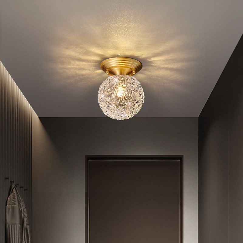 Modern Style Spherical Shape Ceiling Light Glass 1 Light Ceiling Light for Restaurant