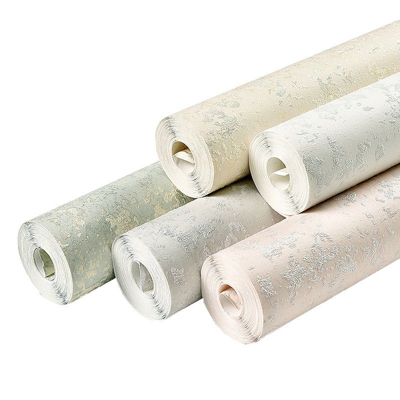 Soft Solid Color Wallpaper Roll Stain Resistant Modern Living Room Wall Covering