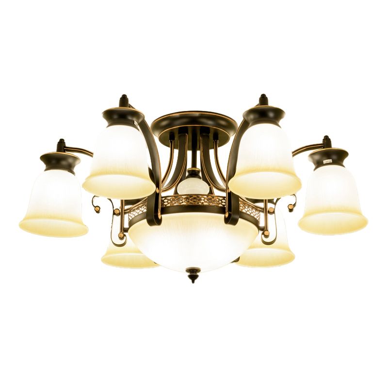 Modern Style Cup Shape Flush Mount Glass Ceiling Light for Living Room