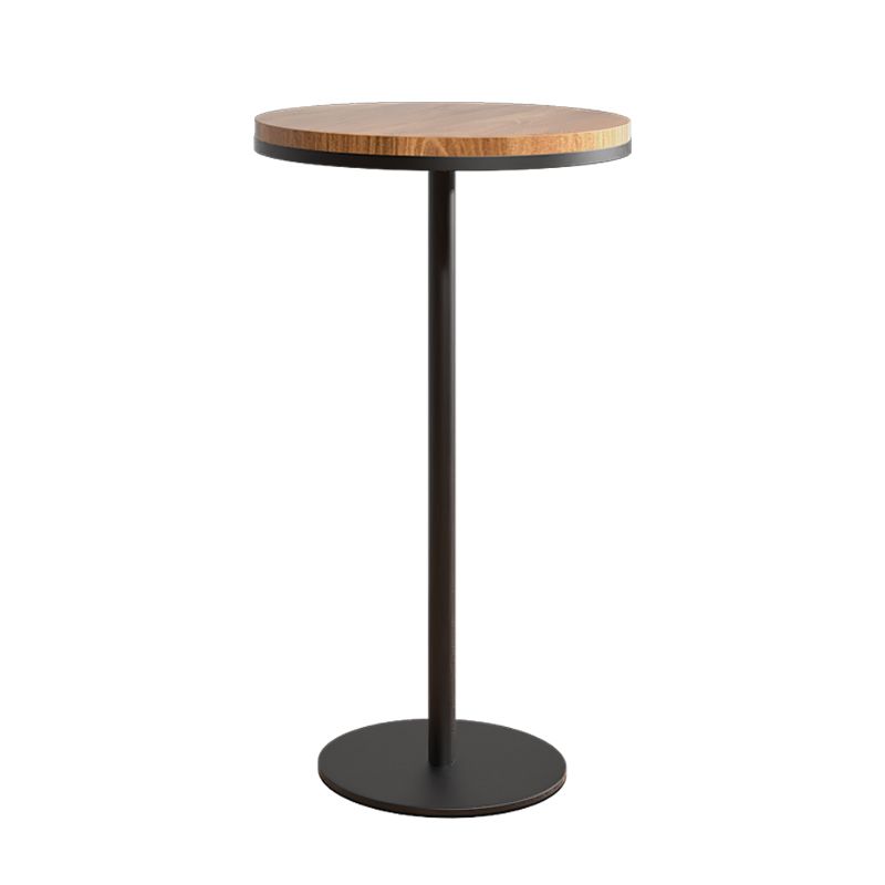 Modern Round Bar Table Set 1/3 Pcs Solid Wood Bar Table and Leather Upholstered Stools
