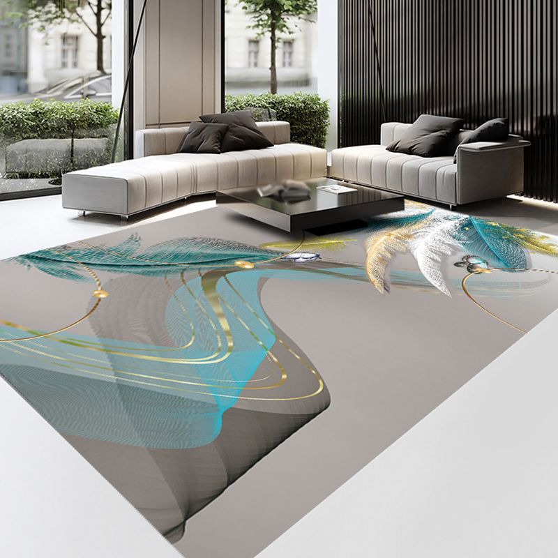 Casual veren bedrukt tapijt polyester gebied tapijt vlekbestendig binnenvleed voor woonkamer