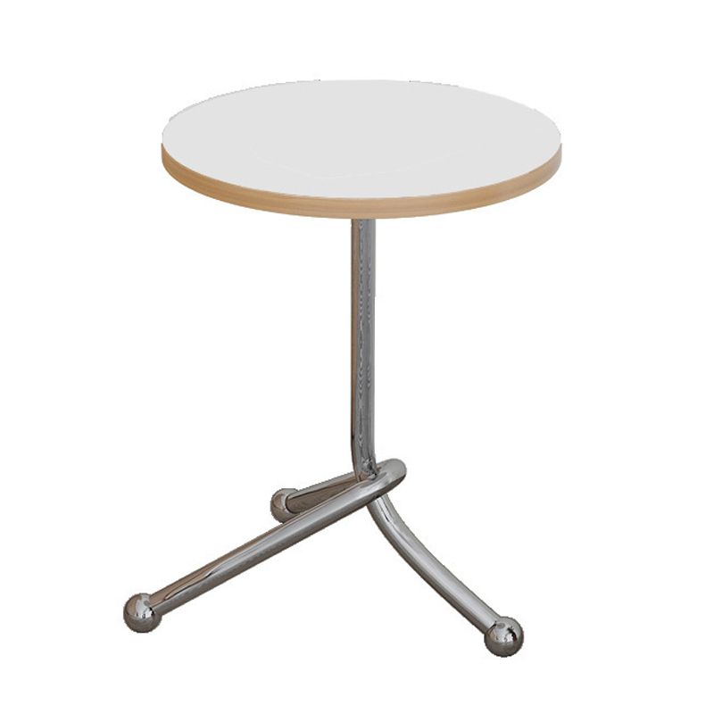 Modern Steel 3 Legs End Table Dia 11" Wood Top Bedside Table