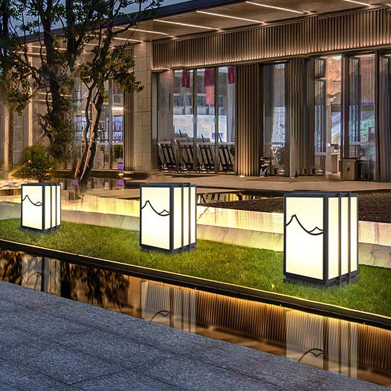 Contemporary Pillar Lamp Creative Outdoor Light for Backyard