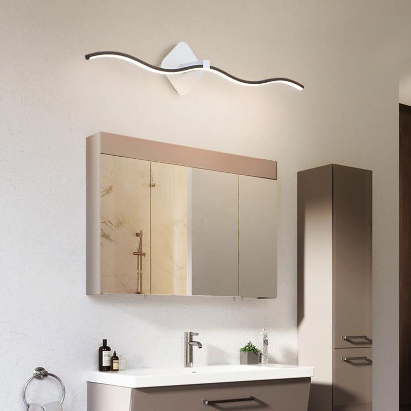 Luz de tocador de metal de estilo nórdico de 1 luz Luz de espejo de led recto para el baño