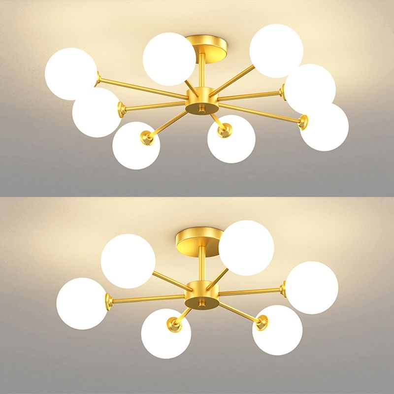 Plafonnier moderne au plafond à chasse d'eau avec une teinte en verre pour la chambre à coucher du salon