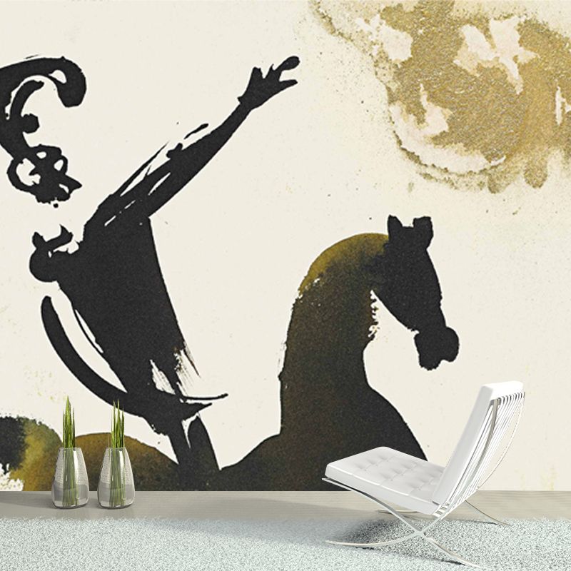Big Surreal Mural Black Joshua 10:12 Losue Fortis in Bello Painting Wall Covering, Custom Size