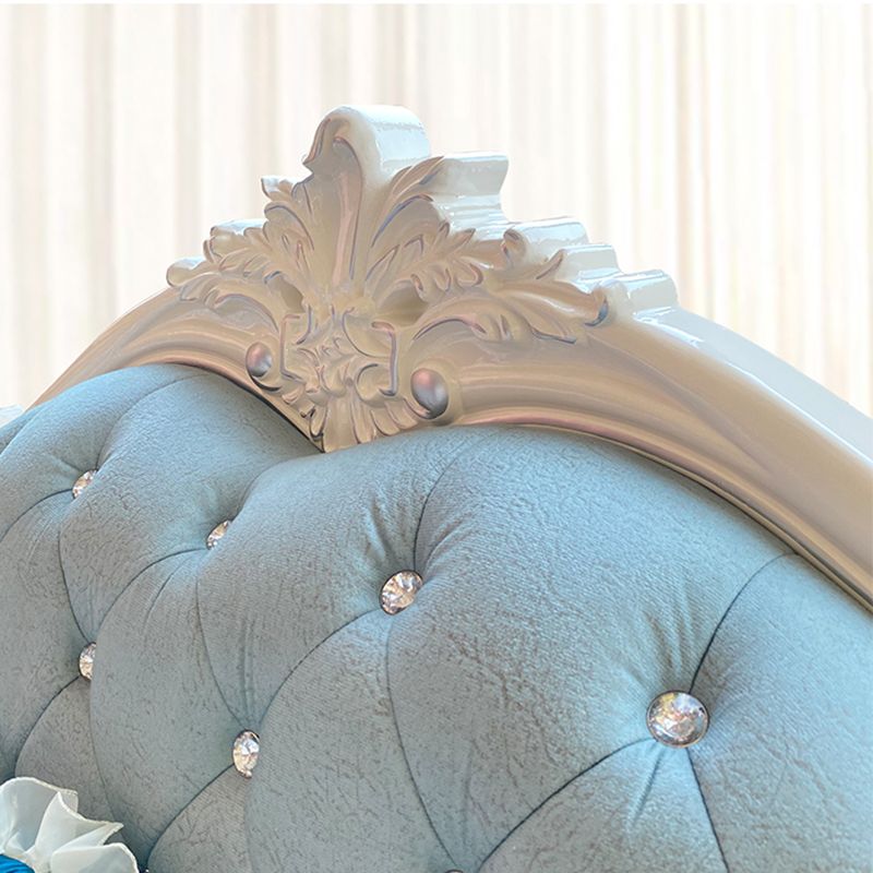 133.86"L x 74.8"W x 47.24"H Glam 5-Seat Cushion Back Sectional Rolled Arm Sofa and Chaise