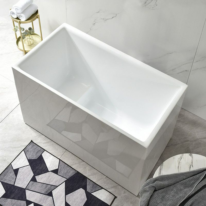Acrylic Freestanding Bathtub Modern Rectangle Bathtub with Center Drain