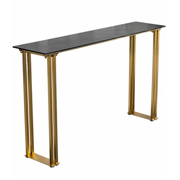 Sintered Stone Bar Table Modern Dining Table Gold and Metal Base Bar Table