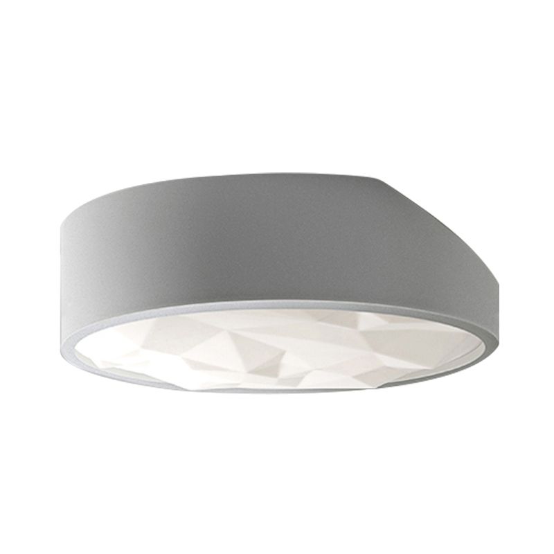 Minimalist Drum Flush Mount Lighting Metal 17"/21" Wide LED Living Room Flush Ceiling Lamp in White
