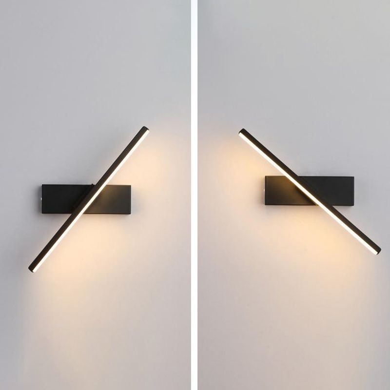 Nordic Style Metal Wall Light Strip Shape Rotatable Wall Lamp for Bedroom