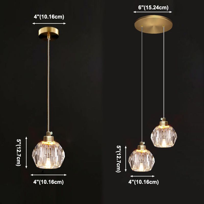 Lampada appesa al cristallo a LED semplice soggiorno in stile lusso lampadario a sospensione a sospensione