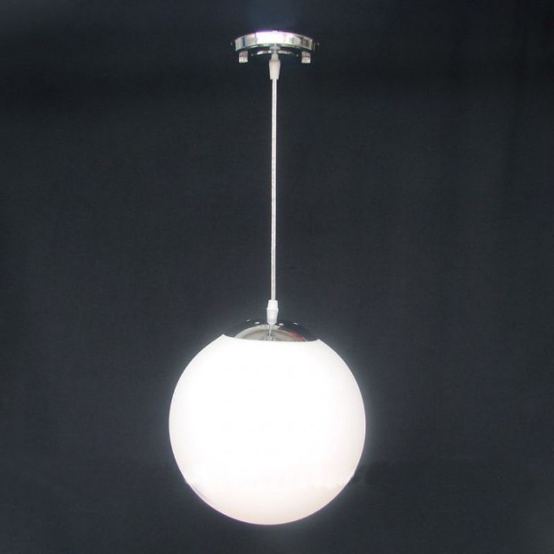 1 Light Round Hanging Ceiling Light Modern Style Glass Hanging Lamp Kit