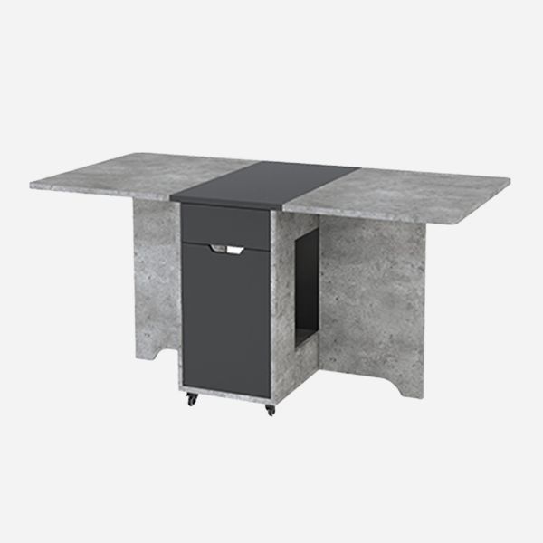 Mesa de madera artificial plegable Mesa rectangular moderna con almacenamiento (solo mesa)