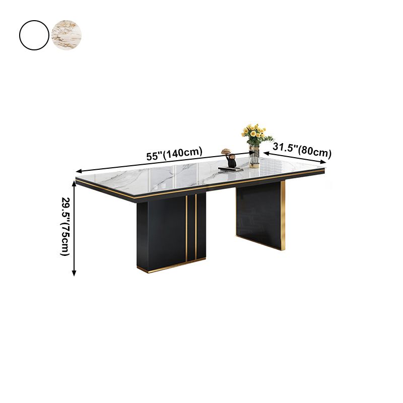 Traditioneller Luxus -Esstisch 55 "Rechteck gesinterte Steintisch