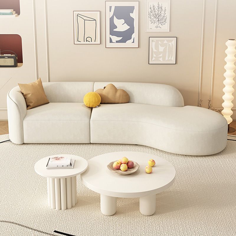 29" Wide Contemporary Sofa White Stationary Seating for Living Room