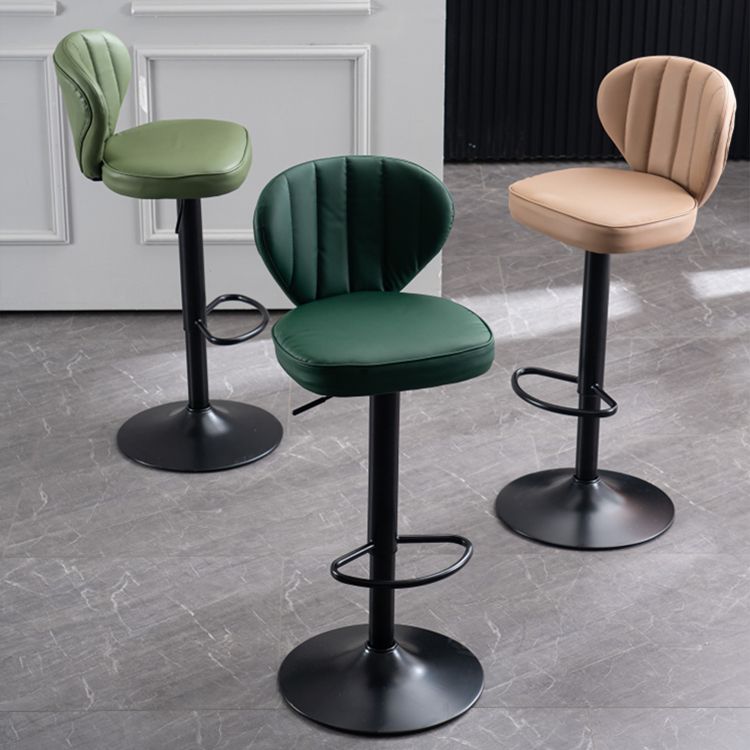 Modern Adjustable Barstool Leather Cushion Bar Stool for Living Room