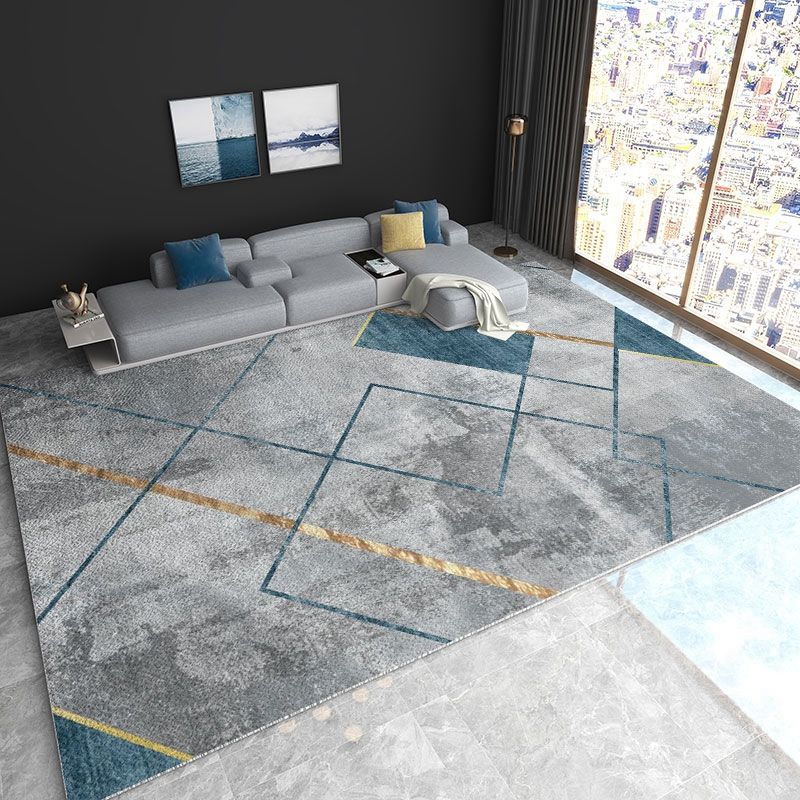 Area de tono gris de ocio alfombra de área de tono gris sencilable alfombra resistente a manchas de poliéster para decoración del hogar