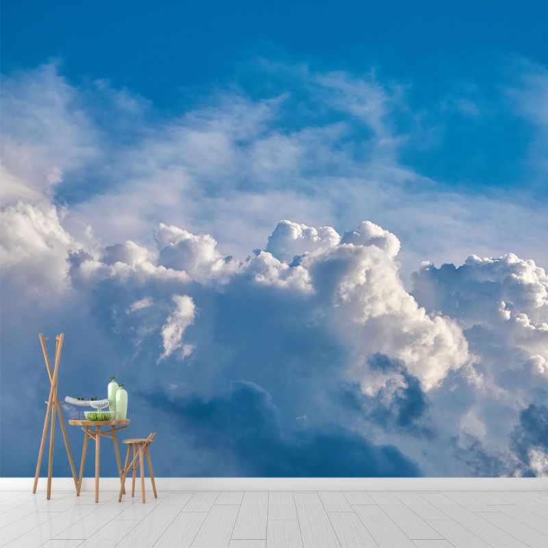 Contemporary Cloud Mural Environment Friendly Wall Covering for Sleeping Room