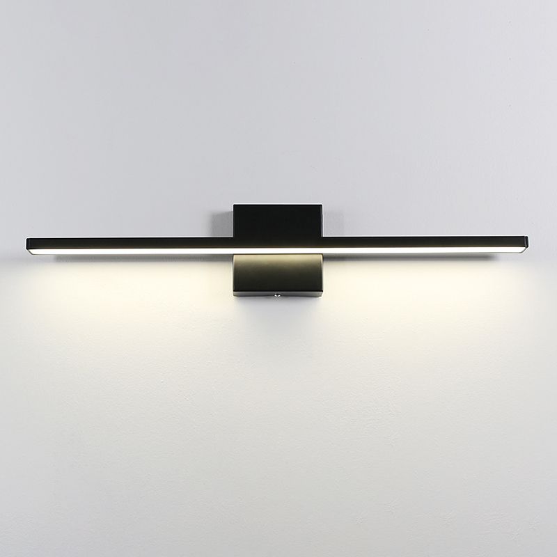 1-licht lineaire wandwandeling moderne eenvoudige stijl spiegelmuurverlichting in zwart