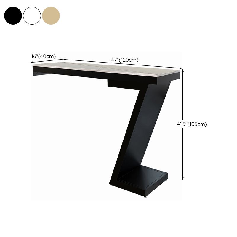 Contemporary Style Bar Height Table Rectangle Stone Bistro Bar Desk
