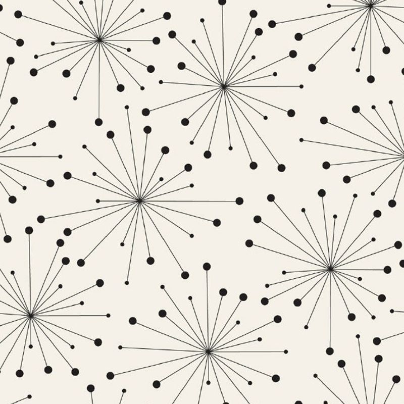 Black-White Minimalist Wall Murals Whole Dandelion Patterned Wall Decor for Living Room