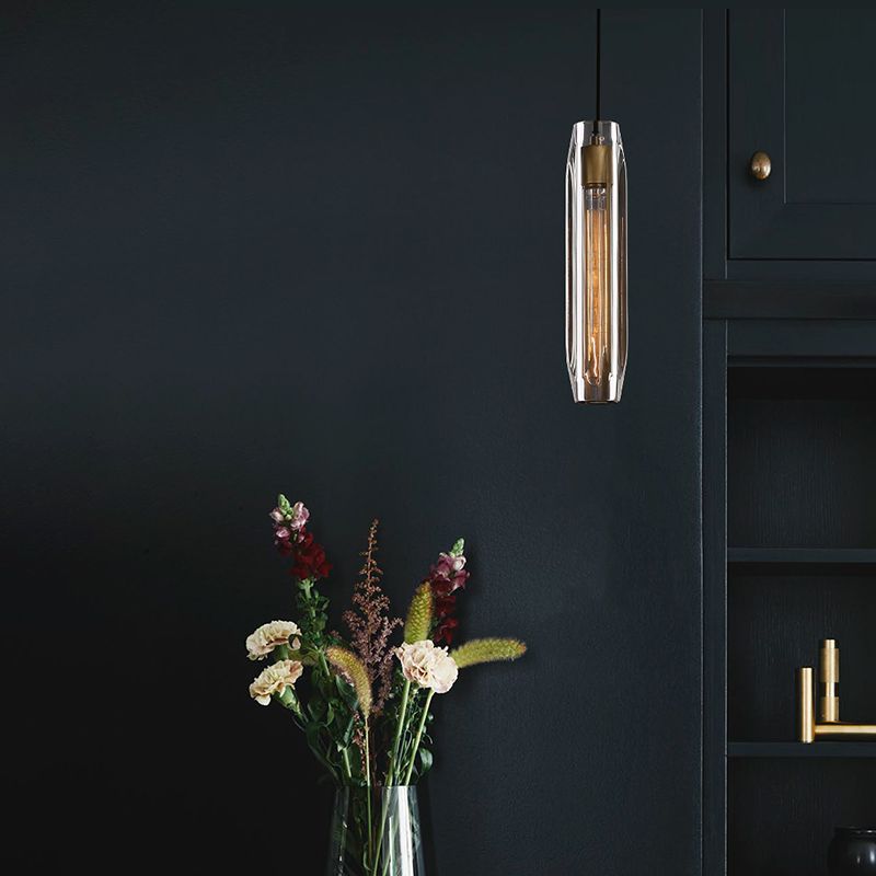 Crystal Pendante Light Modern Style Smoke Grey Pendant lampe Pice pour le salon