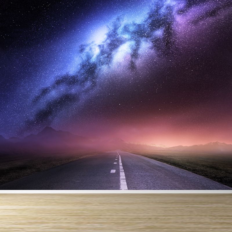 Huge Constellations View Mural for Bathroom Universe Wall Art in Dark Color, Stain-Proofing