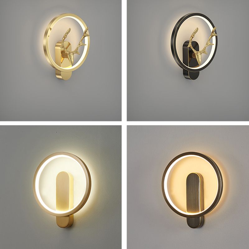 Brass Geometric Wall Light Nordic Style LED Wall Sconce for Living Room