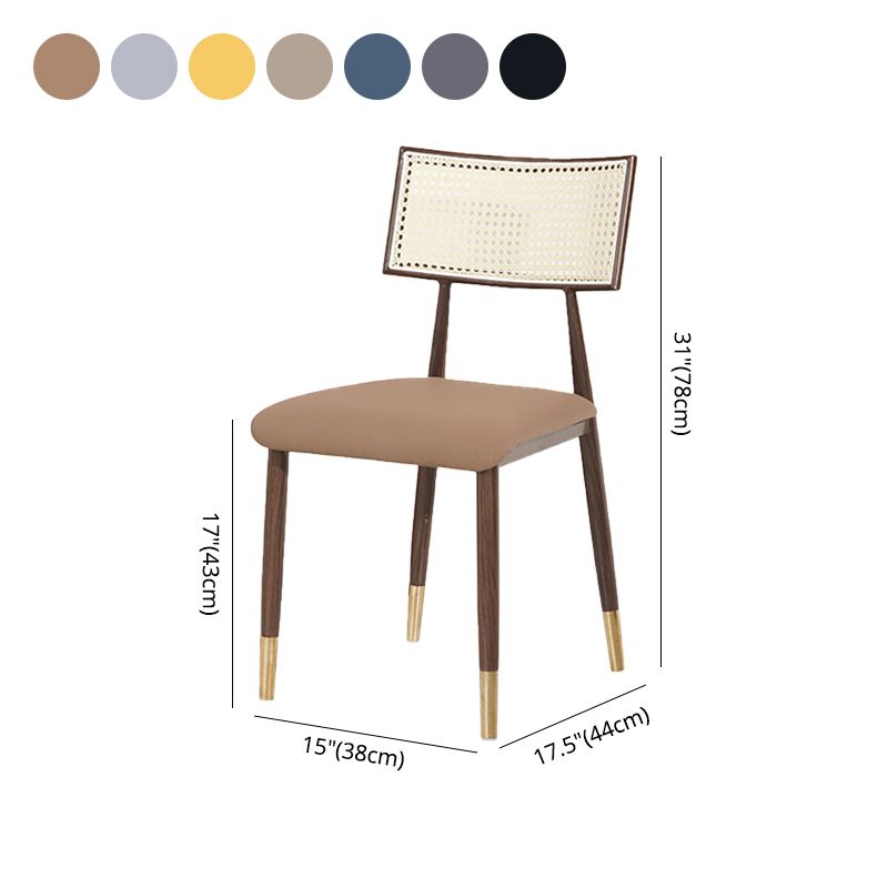 Nordic Style Dining Chairs Open Back Armless Chair for Kitchen with Metal Legs
