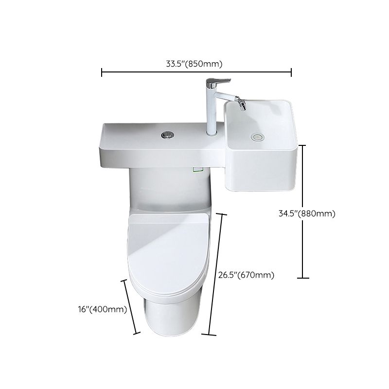 Contemporary Flush Toilet Floor Mount One-Piece Toilet Toilet Bowl