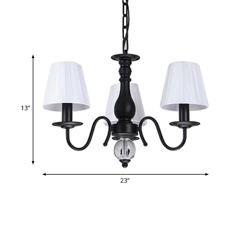 Lampadario a pendente del soggiorno conico Tessuto tradizionale in tessuto 3/5/6 Luci Bianco.