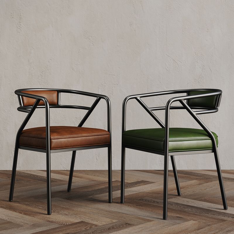 Glam Style Arm Chair Open Back Indoor Dining Chair for Dining Room