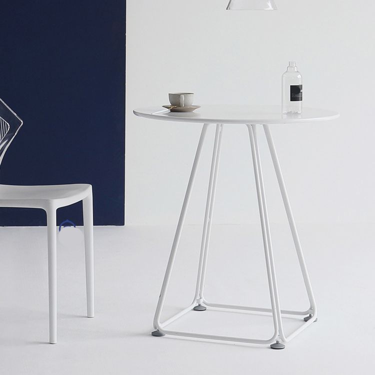 Modern Round Dining Table Wooden Dining Table with Metal Base for Kitchen