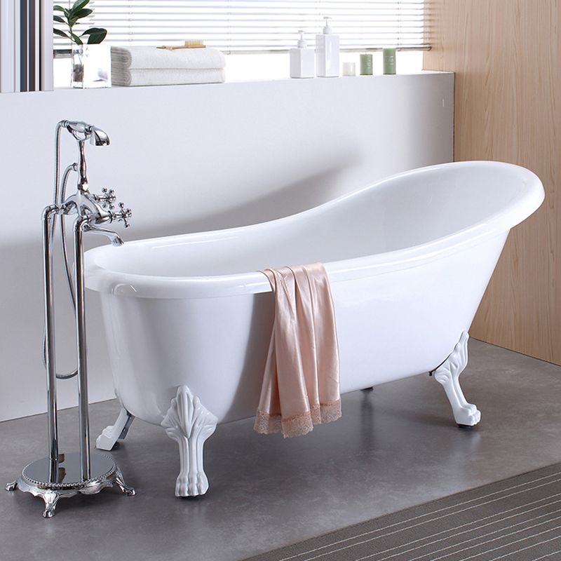 Acrylic Soaking Bathtub Antique Finish Oval Freestanding Bath Tub (Faucet not Included)