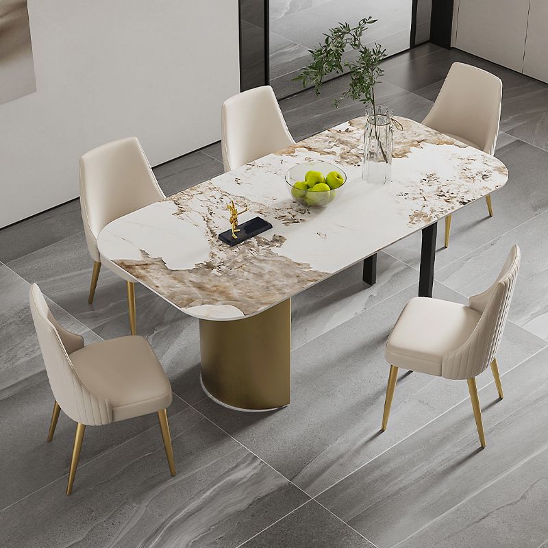 Nordic 1/4/5/6/7 Pieces Dining Set Rectangle Stone Dining Table for Kitchen Dining Room