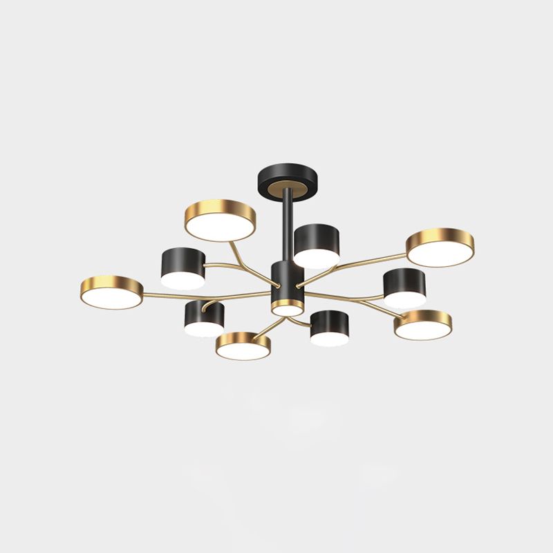 Araña contemporánea de metal redondeo de metal lámparas colgantes para dormitorio de sala de estar