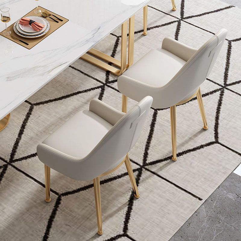 Sillas de comedor de cuero escandinavo, silla tapizada con respaldo sólido para cocina