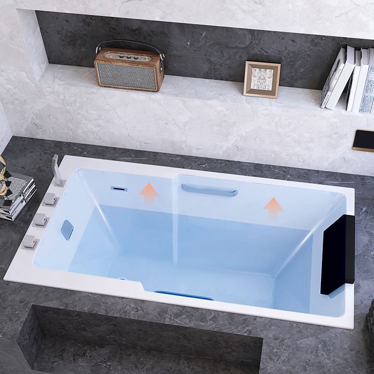 Modern Soaking Acrylic Bathtub Rectangular Drop-in White Bath