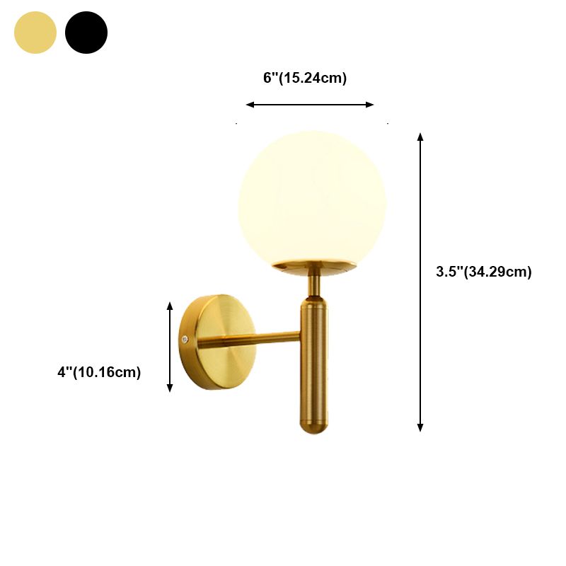 Modern Creative 1-Light Wall Lamp Globe Glass Wall Light for Bedroom