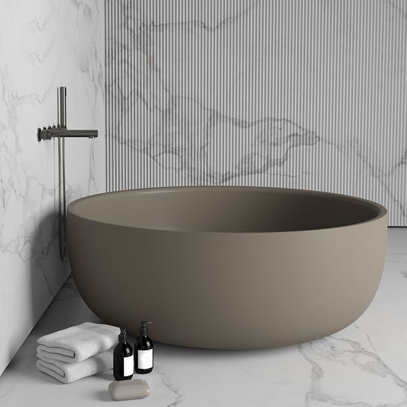 Antique Finish Soaking Bathtub Stand Alone Modern Round Bath Tub