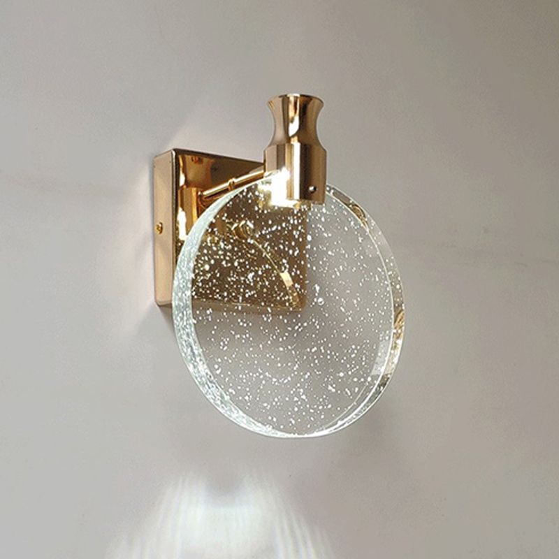 Nordic Style Crystal Vanity Light Round Shape Vanity Lamp for Shower Room
